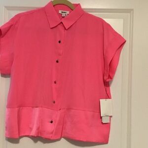 Vibrant pink DKNY blouse
